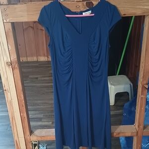Calvin Klein Navy Ruched Dress